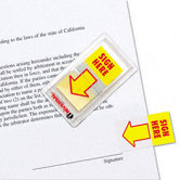"Sign Here" Arrow Page Flags, 2 Dispensers of 50 Flags/Pack