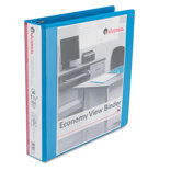 Economy D-Ring Vinyl View Binder, 1-1/2in Capacity, Light Blue