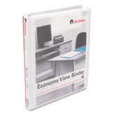 Round Ring Economy Vinyl View Binder, 1/2in Capacity, White