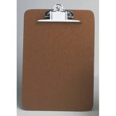 14" Hardboard Clipboard in Brown