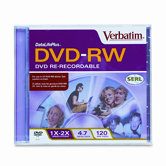 Dvd-Rw Discs, 4.7Gb, 2X, W/Slim Jewel Cases, 10/Pack