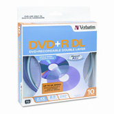 Dual-Layer Spindle Dvd+R Discs, 8.5Gb, 2.4X, 10/Pack