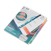 Multi-Dex Quick Reference Index, 10-Tab, Letter (Set of 10)