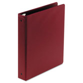 Basic Vinyl Round Ring Binder, 1-1/2" Capacity, Burgundy