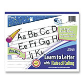 Writing Tablet, Raised Ruling, Dotted Lines, 8"x10", White