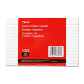 Index Cards, Ruled, 100 per Pack, White