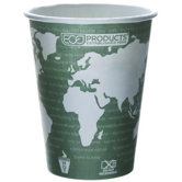 World Art Renewable Resource Compostable Hot Cup in Green