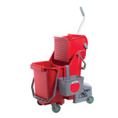8 Gallon Side-Press Restroom Mop Bucket Combo in Red
