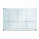 Glassx Frosted Glass Dry Erase Board with Monthly Planner, 35 X 23