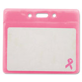 Advantus Breast Cancer Awareness Badge Holder, Horizontal, 3 1/2" X 2 1/2", 25/Pack