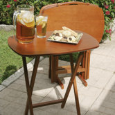 Cherry 5 Piece Snack Table Set