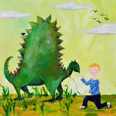 Wit & Whimsy Dino Canvas Print