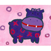 Paper Prints X & O Hippo Canvas Print