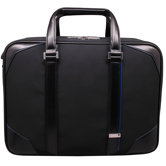 Textured Nylon Zip Brief with Dual Zip Laptop Compartment in Black