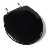 Deluxe Molded Round Toilet Seat with Chrome Hinges