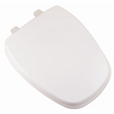 Deluxe Square Front Elongated Toilet Seat in White