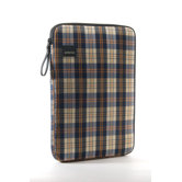 Plaid Laptop Sleeve in Navy / Beige