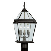 Fleur De Lis  Outdoor Post Lantern in Bronze