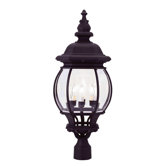 Frontenac Four Light Outdoor Post Lantern in Black