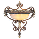 Seville  Wall Sconce in Palacial Bronze with Gilded Accents