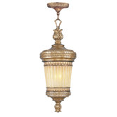 La Bella Outdoor Hanging Lantern in Vintage Gold Leaf