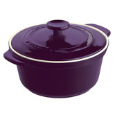 Mulberry and Cream Stoneware 21cm Round Covered Casserole