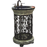 Olde Wold Glory Distressed Pedestal Sink Set