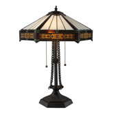 Filigree Two Light Table Lamp in Tiffany Bronze
