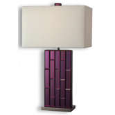 Avalon One Light Table Lamp in Purple Mirror and Black Nickel