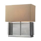 Andros Two Light Slatted Table Lamp in Chrome