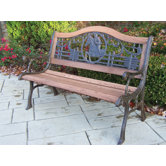 Horse Wood and Cast Iron Park Bench