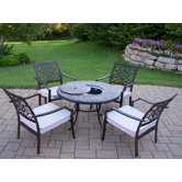 Roma 5 Piece Bistro Set with Cushions and Cooler