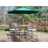 Elite 5 Piece Bar Set with Cushions and Umbrella
