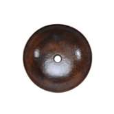 Large Round Hammered Copper Vessel Sink in Oil Rubbed Bronze