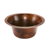 Large Round Hammered Copper Bar Sink in Oil Rubbed Bronze