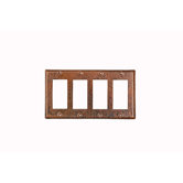 Copper Switchplate Quadruple Ground Fault/Rocker Cover GFI