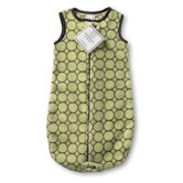 zzZipMe Sack in Pastel Lime with Brown Mod Circles
