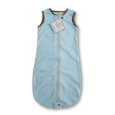 zzZipMe Sack in Pastel Blue Baby Velvet Solid Pastel with Mocha Trim