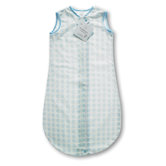 Certified Organic Cotton Flannel zzZipMe Sack in Pastel Blue with Dots and Stars