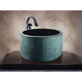 Tyce 8" x 16.75" Hand Carved Vessel Sink in Black