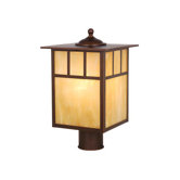 Mission Outdoor Post Lantern in Burnished Bronze