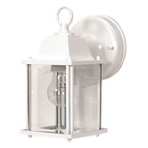 Wall Lantern with Clear Beveled Glass in White