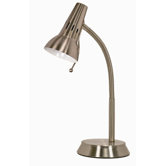 One Light 13" Goose Neck Desk Lamp in Nickel