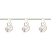 Three Light Square Track Light Kit in White