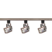 Three Light Square Track Light Kit in Brushed Nickel