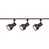 Three Light Step Cylinder Track Light Kit in Russet Bronze