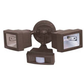 15" Two Light Flood Light with Motion Sensor in Bronze