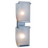 Rain Two Light Vanity Light in Hammered Ore with Frosted Grass Shade