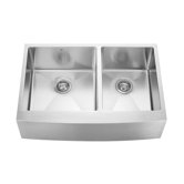 33" Stainless Steel Double Bowl Farmhouse Kitchen Sink Set