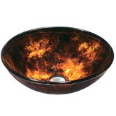 Black/Gold Fusion Tempered Glass Vessel Sink